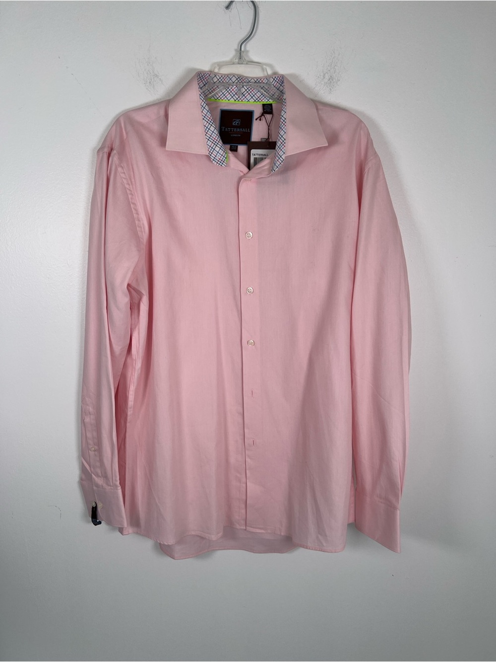 NWT! Tattersall Pink Men's Button-down Shirt Size 16 1/2